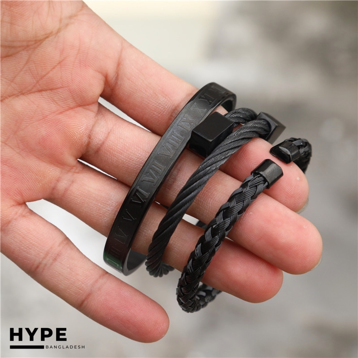 3 pcs Black bracelet set_img_0