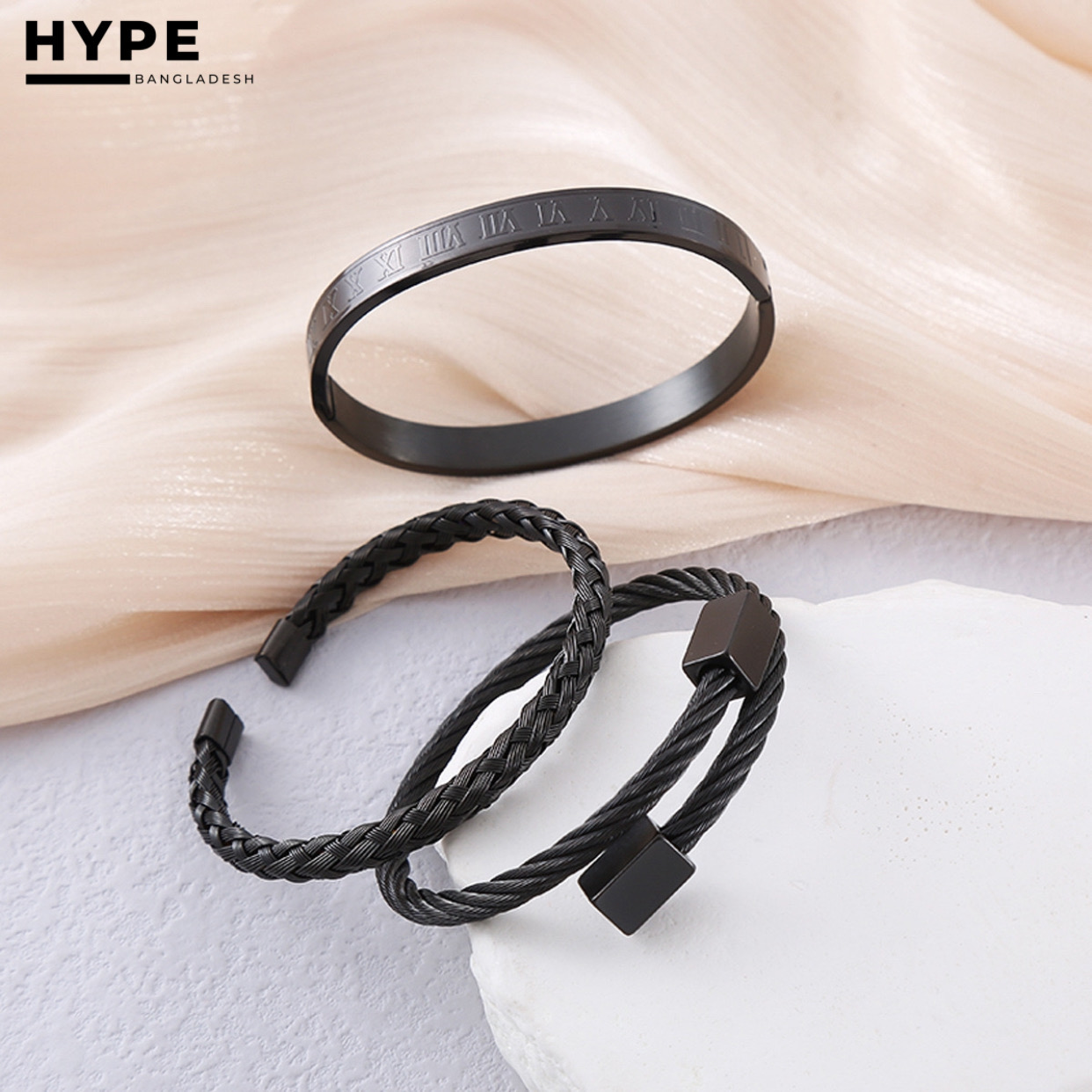 3 pcs Black bracelet set_img_1