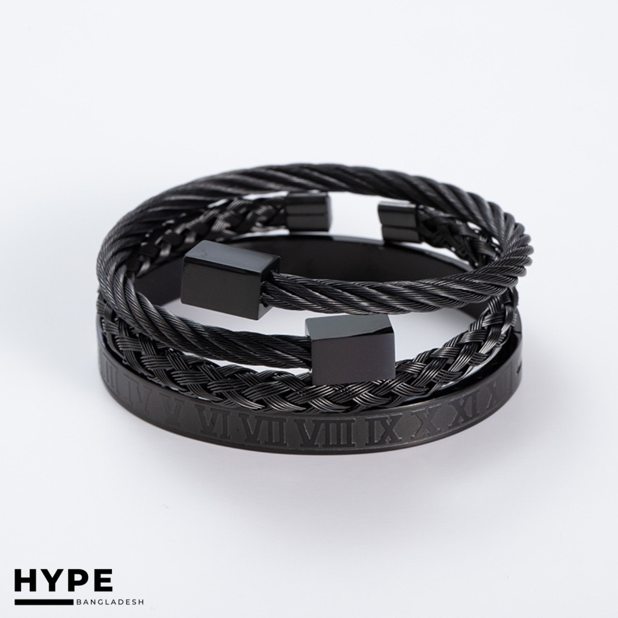 3 pcs Black bracelet set_img_2