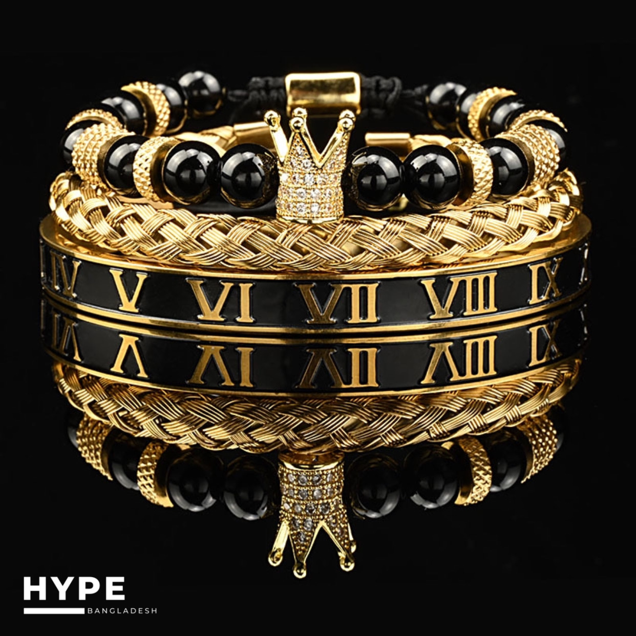 3 pcs Black-Gold bracelet set_img_0