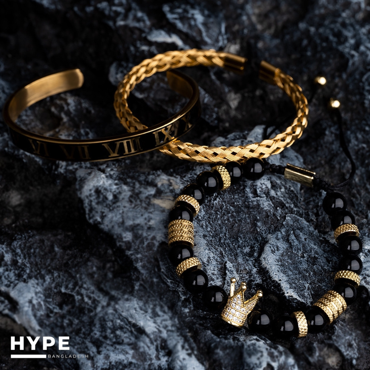 3 pcs Black-Gold bracelet set_img_1