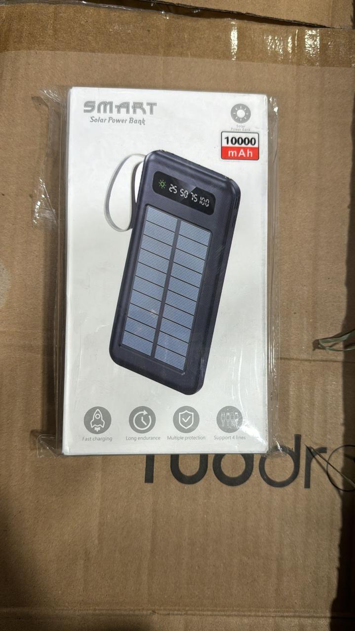 Smart 10000mAh Solar System Power Bank With Type B Type C Lightning Port & USB Port Supported High Quality_img_3