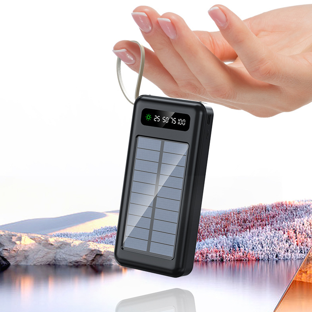 Smart 10000mAh Solar System Power Bank With Type B Type C Lightning Port & USB Port Supported High Quality_img_2