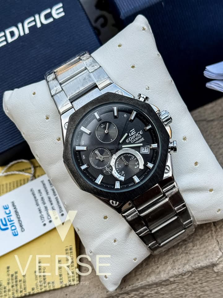 EDIFICE EQB1100 CHAIN BLACK WITH BRAND BOX