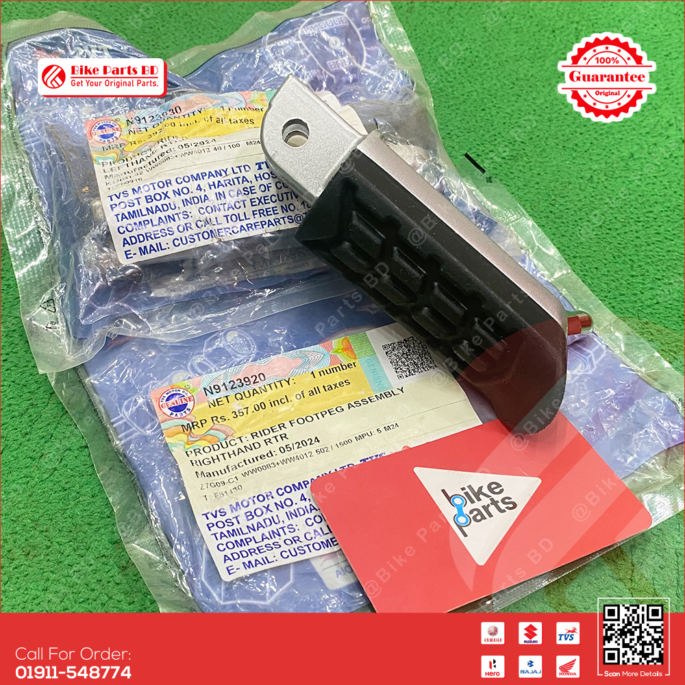 Footrest Front set (1 pair) for TVS RTR 2V 150cc & 160cc bike._img_0