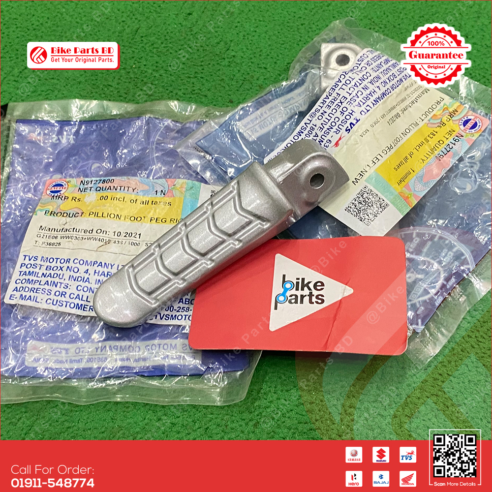 Footrest Rear set (1 pair) for TVS RTR 2V 150cc & 160cc bike.