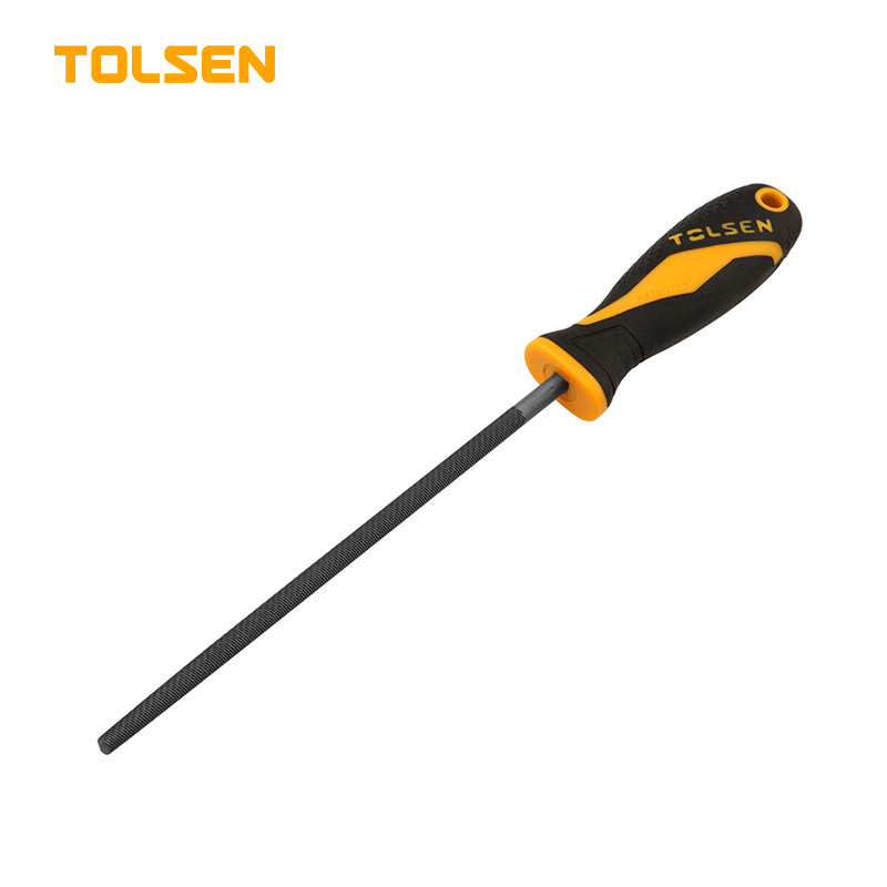 TOLSEN 8" Steel File Round TPR Handle 32009