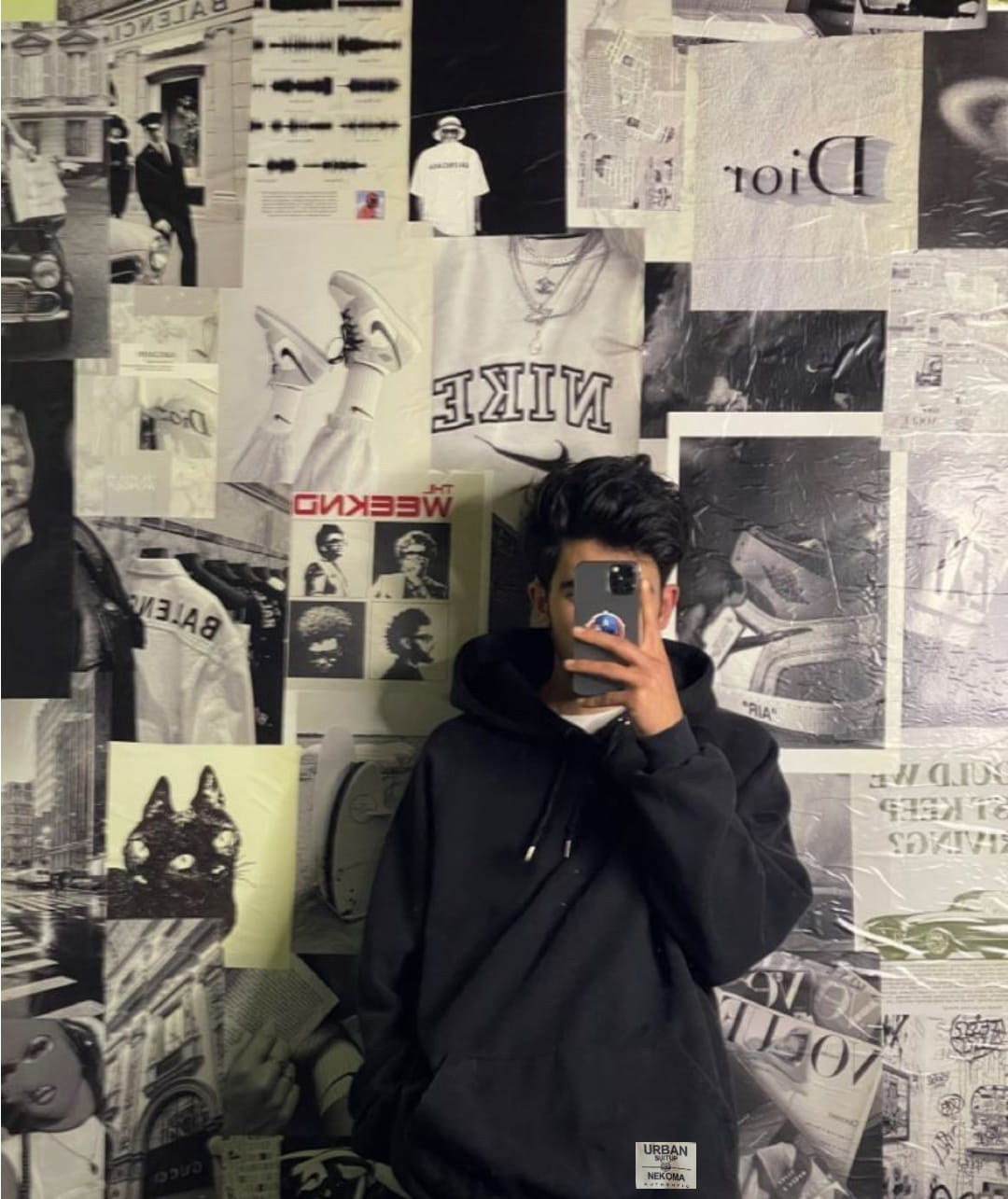 black oversized hoodie