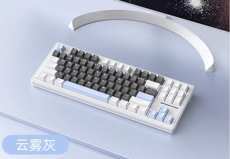 (Sold Out) XINMENG M87 PRO Wired ICE BLUE BACKLIT Gasket Mounted Hot-Swappable Mechanical Keyboard_img_1