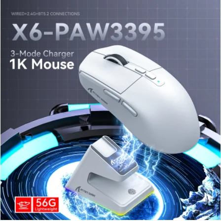 Attack Shark X6 PAW3395 Tri-Mode Wireless Gaming Mouse with DOCK_img_3