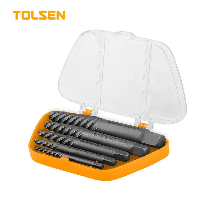 Tolsen 5Pcs Screw Extractor Set (Size: 1# , 2#, 3#, 4#, 5#) Model: 33505