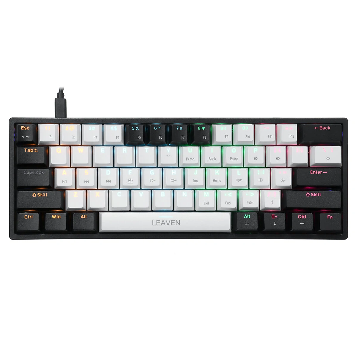 (Sold Out) LEAVEN K620 Wired Hot-Swappable Gaming Mechanical Keyboard - Blue & Red Switch_img_5