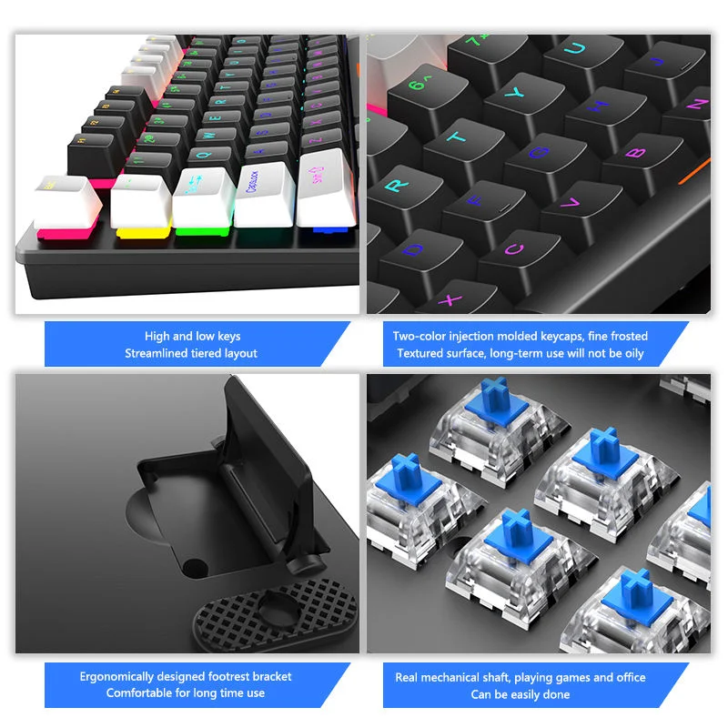 LEAVEN K550 TKL 87 Keys Hot Swappable Wired Mechanical Gaming Keyboard_img_2