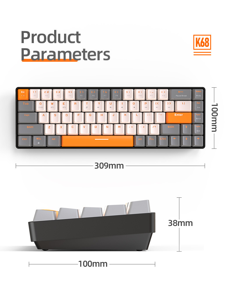 Ziyoulang / FreeWolf K68 Dual mode Wireless Mechanical Keyboard_img_1