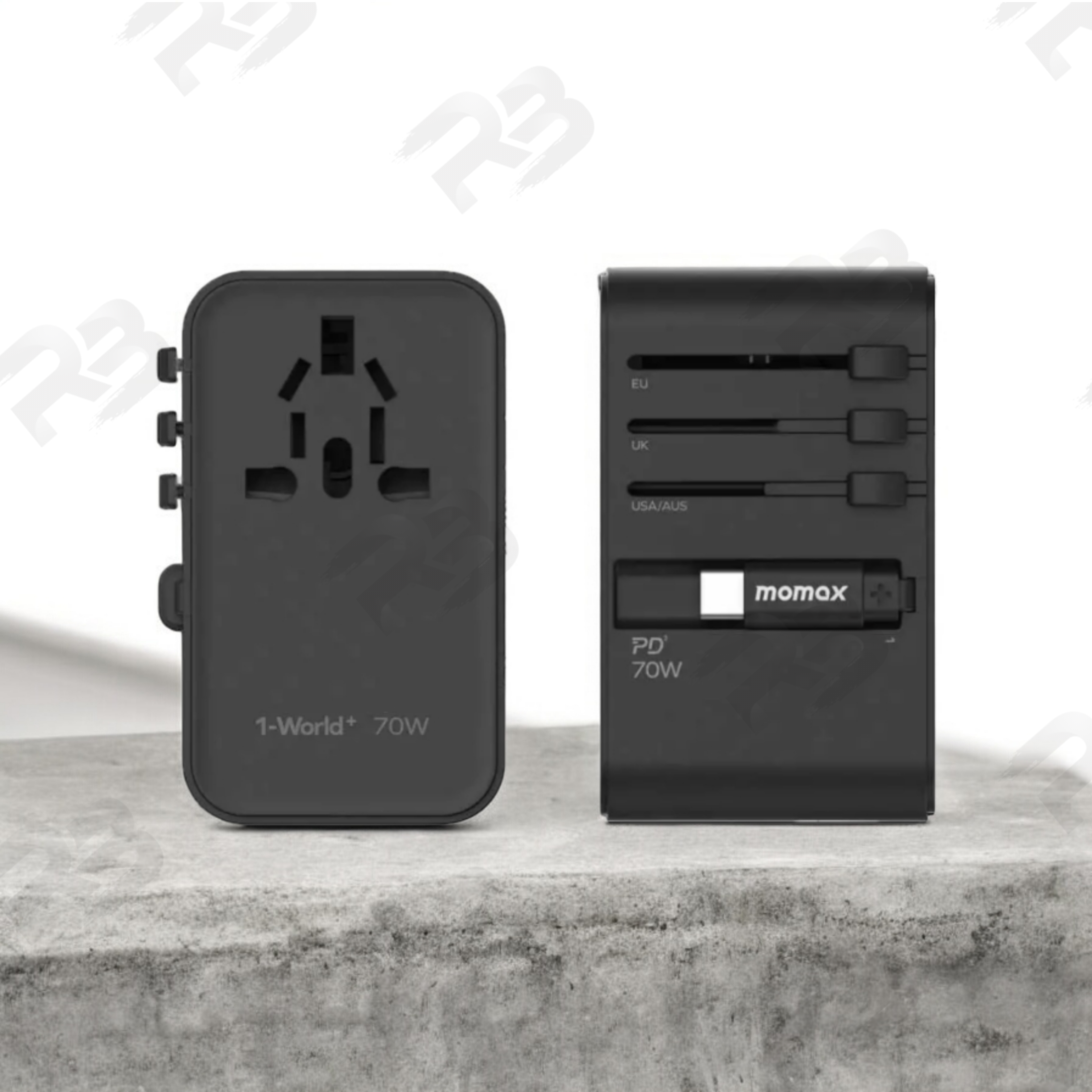 Momax 1-World+ 70W GaN 3 Port + AC Travel Adapter with USB-C Cable_img_1