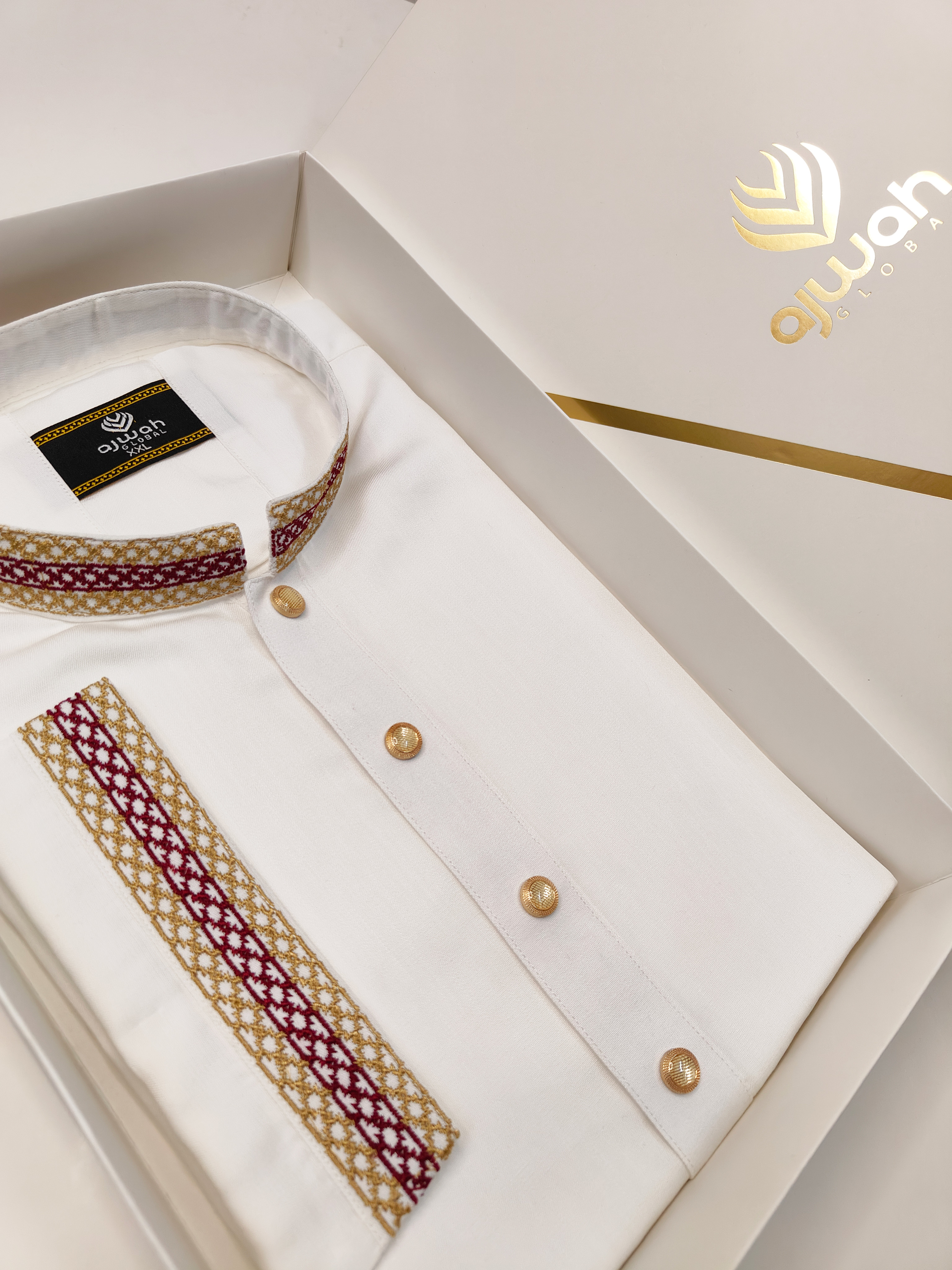 Pearl White Panjabi with Regal Embroidery_img_1