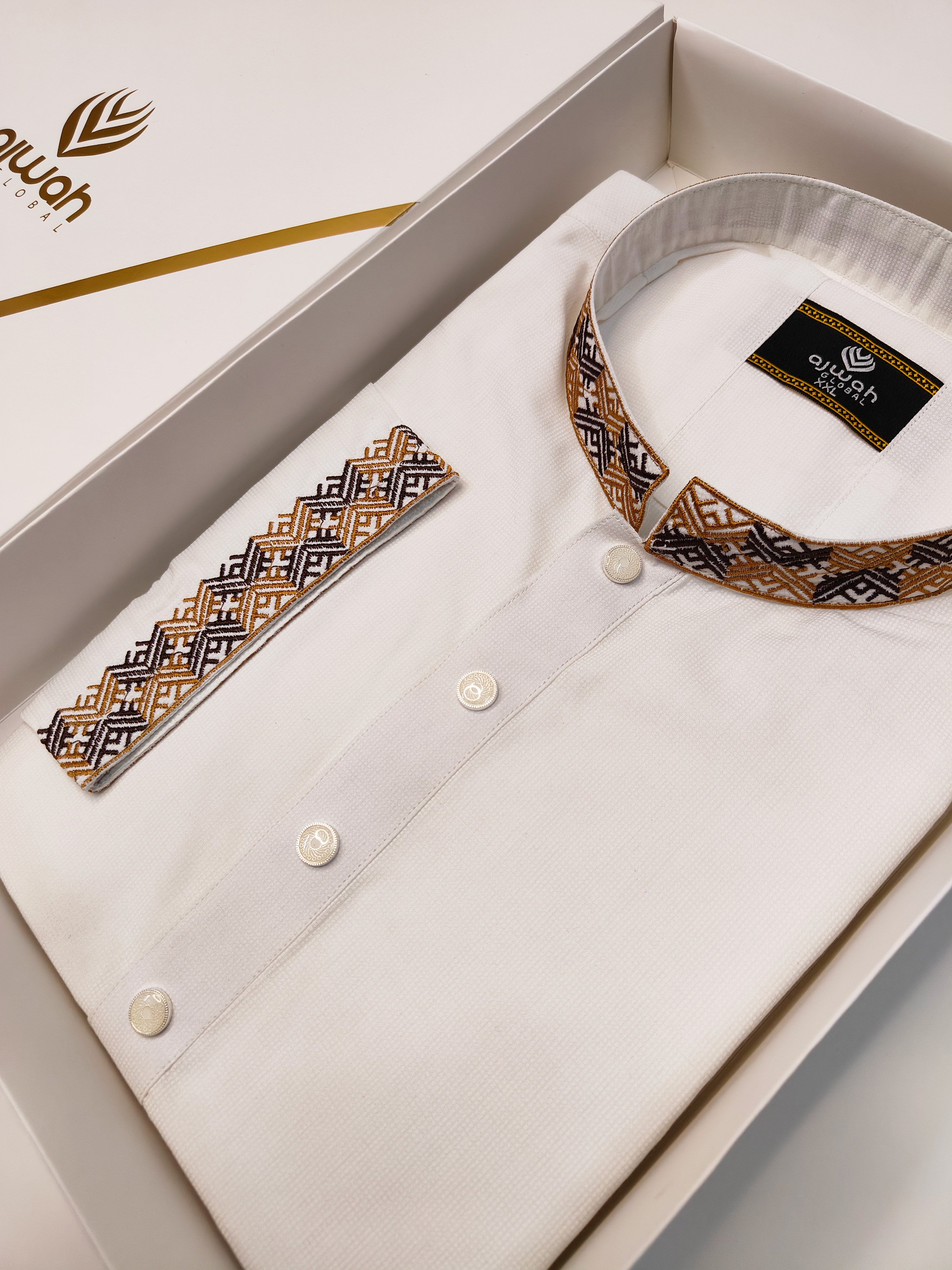 Pearl White Panjabi with Regal Embroidery_img_2