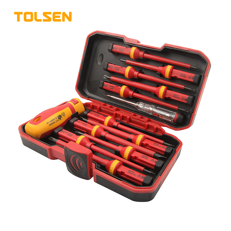 Tolsen 13pcs Interchangeable VDE 1000V Power Insulated Screwdriver Set  Model: 38016