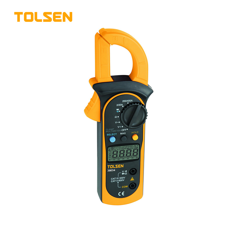 TOLSEN 38034 Digital Clamp Multimeter with Case, 400A, 600V; Model: 38034