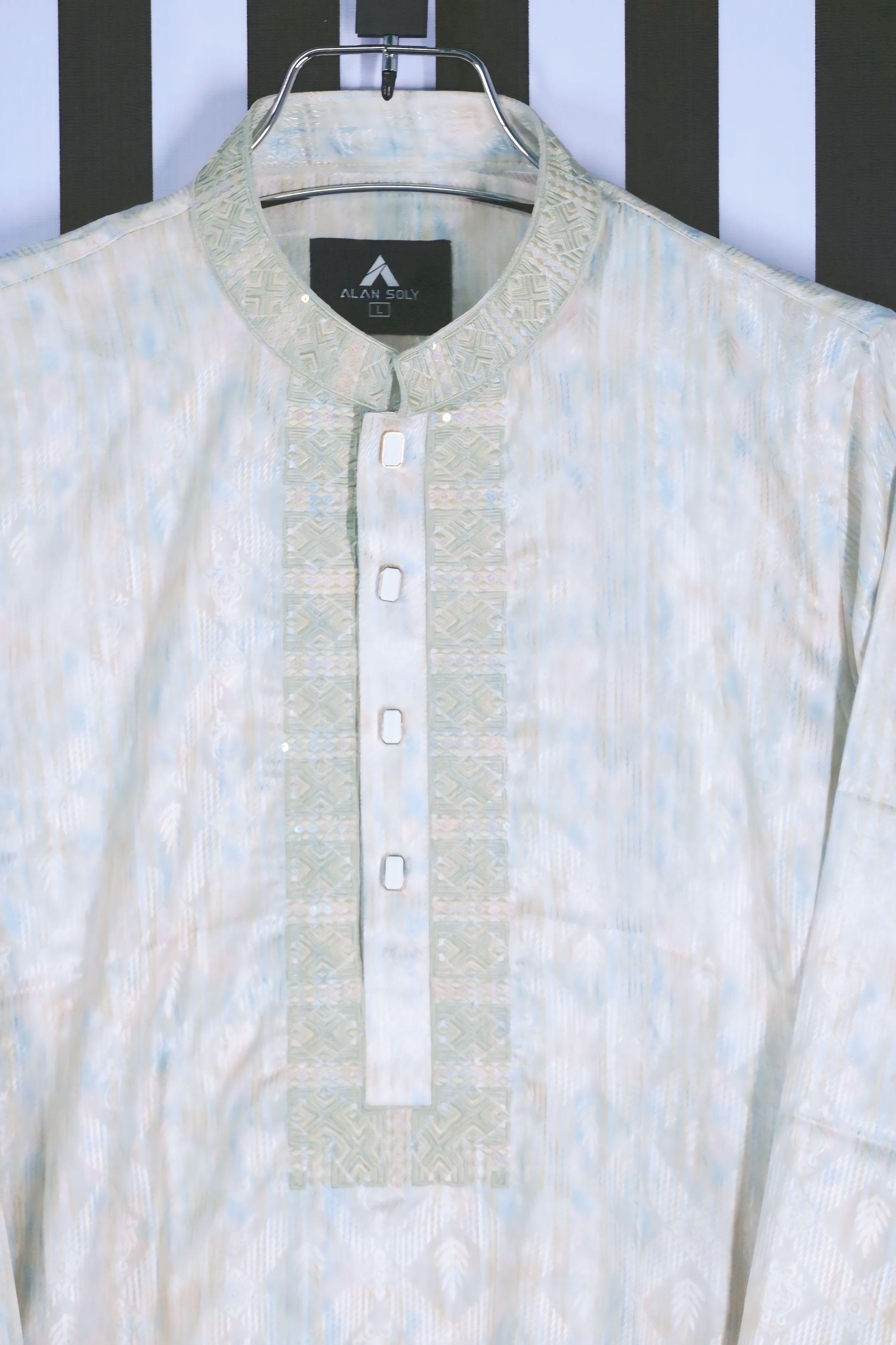 Elegant Light Gold Panjabi – Timeless Ethnic Wear_img_0