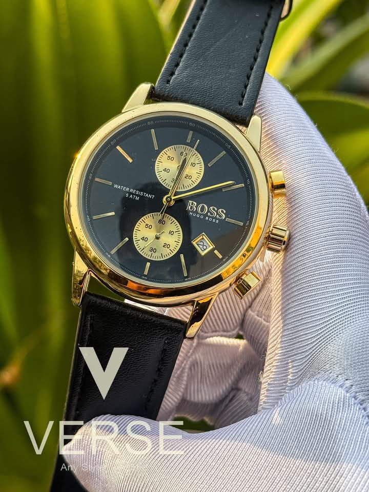 Boss belt two chrono black belt golden case