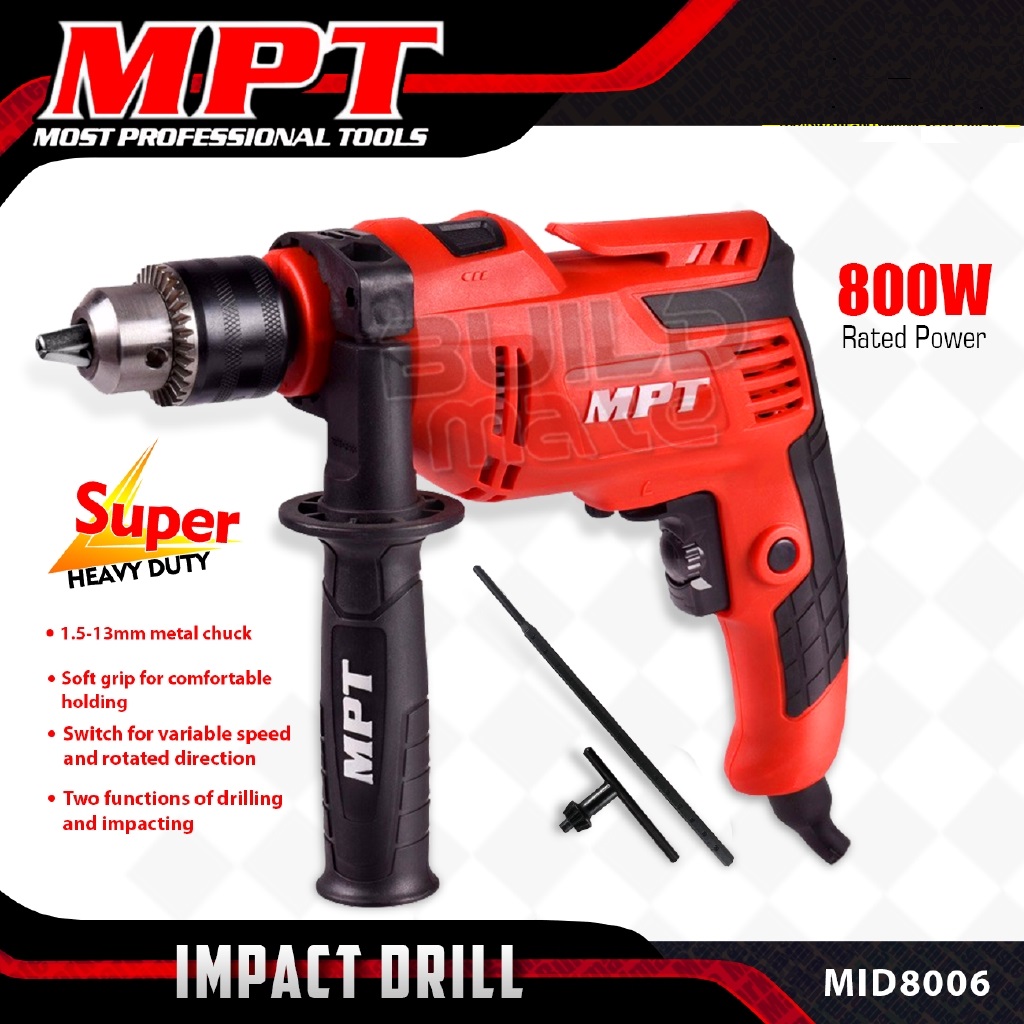 MPT Impact Drill, 800w, 13mm, Model:  MID8005