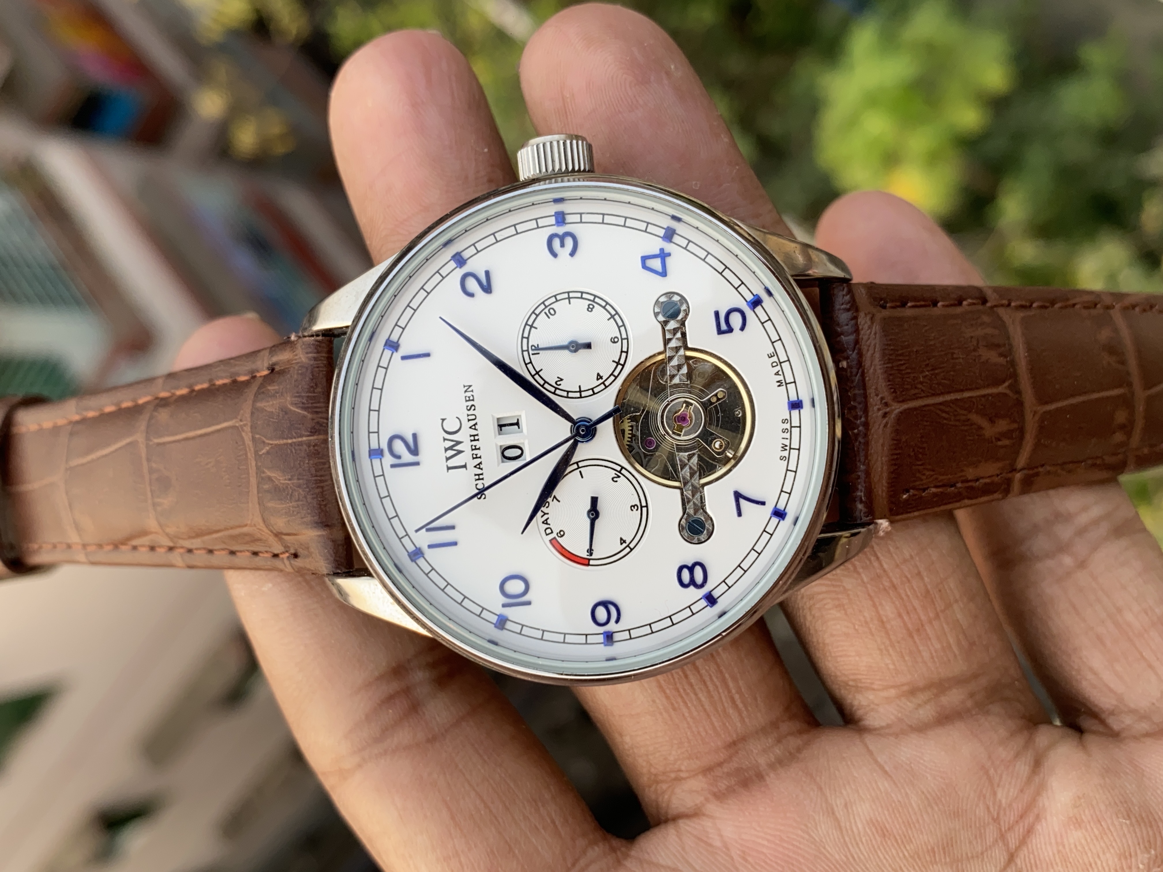 IWC automatic leather belt watch_img_4