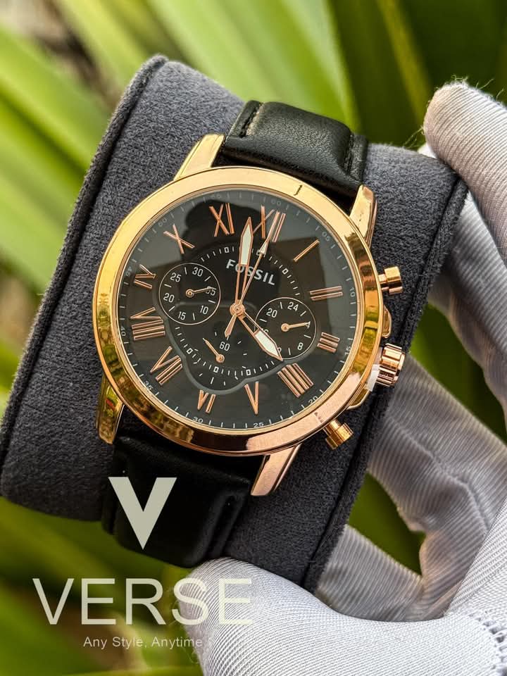 Fossil Q black belt golden case black dial