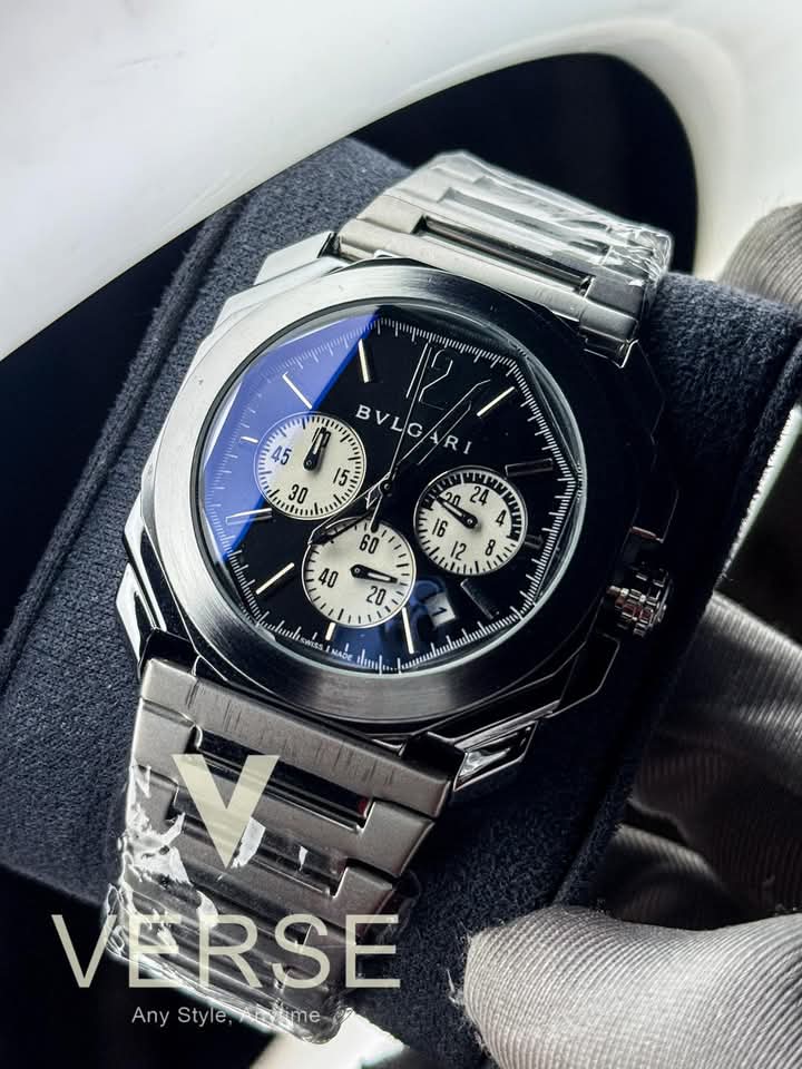 Bvlgari chain black dial white sub