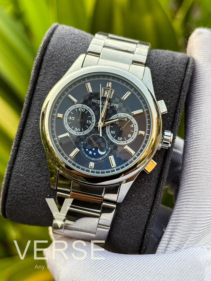 Patek chrono chain simple blue dial