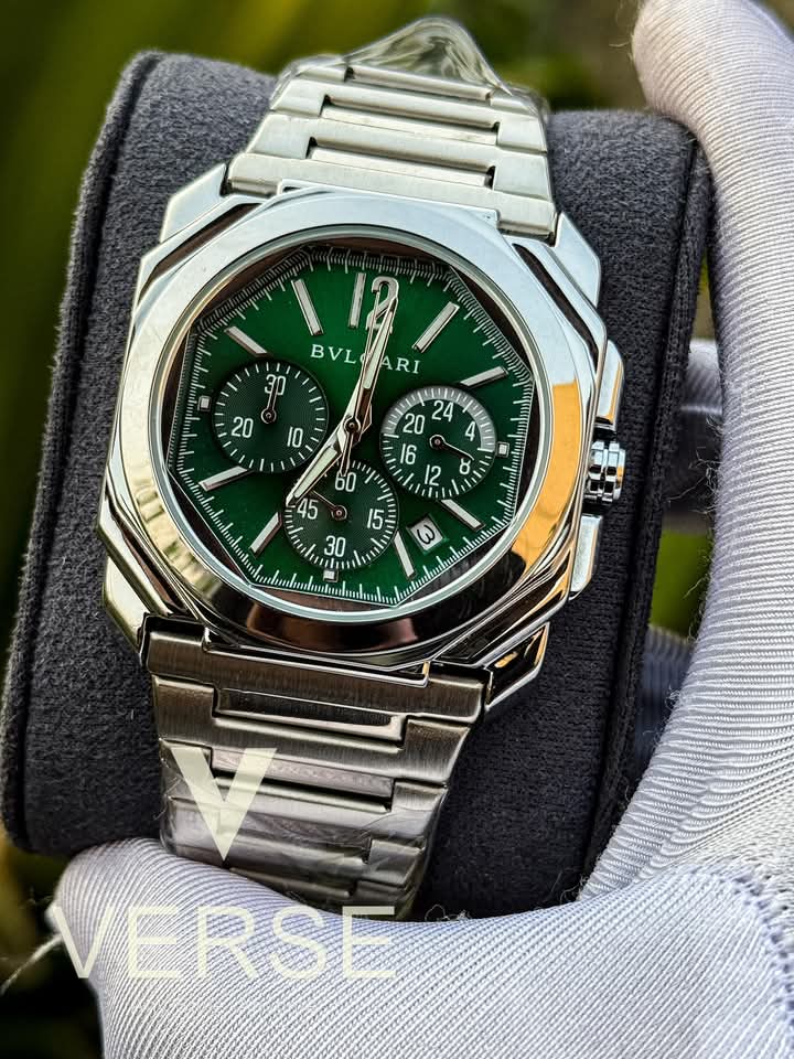 Bvlgari chrono glossy green dial