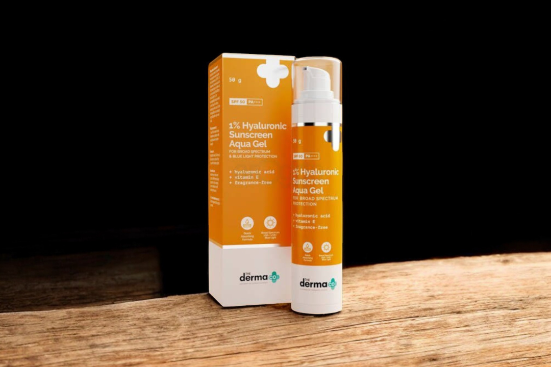 Derma Co 1% Hyaluronic Sunscreen SPF50 PA++++ Aqua Gel for Broad Spectrum & Blue Light Protection_img_0