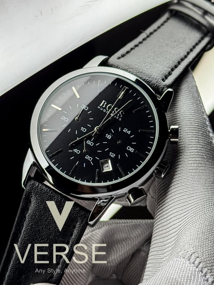 Boss belt three crhono black belt silver case