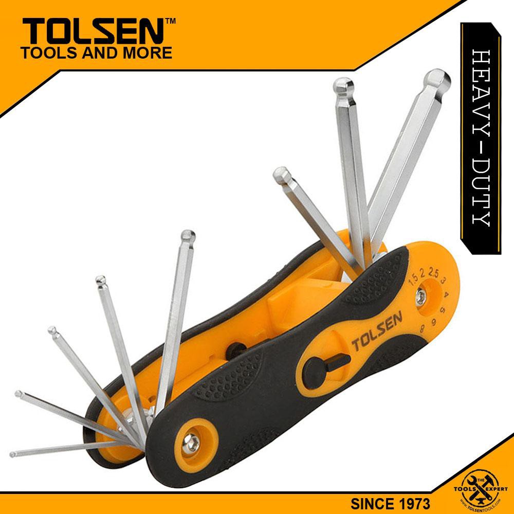 TOLSEN 8Pcs Folding Ball Point Allen Hex Key Set Model: 20068_img_1