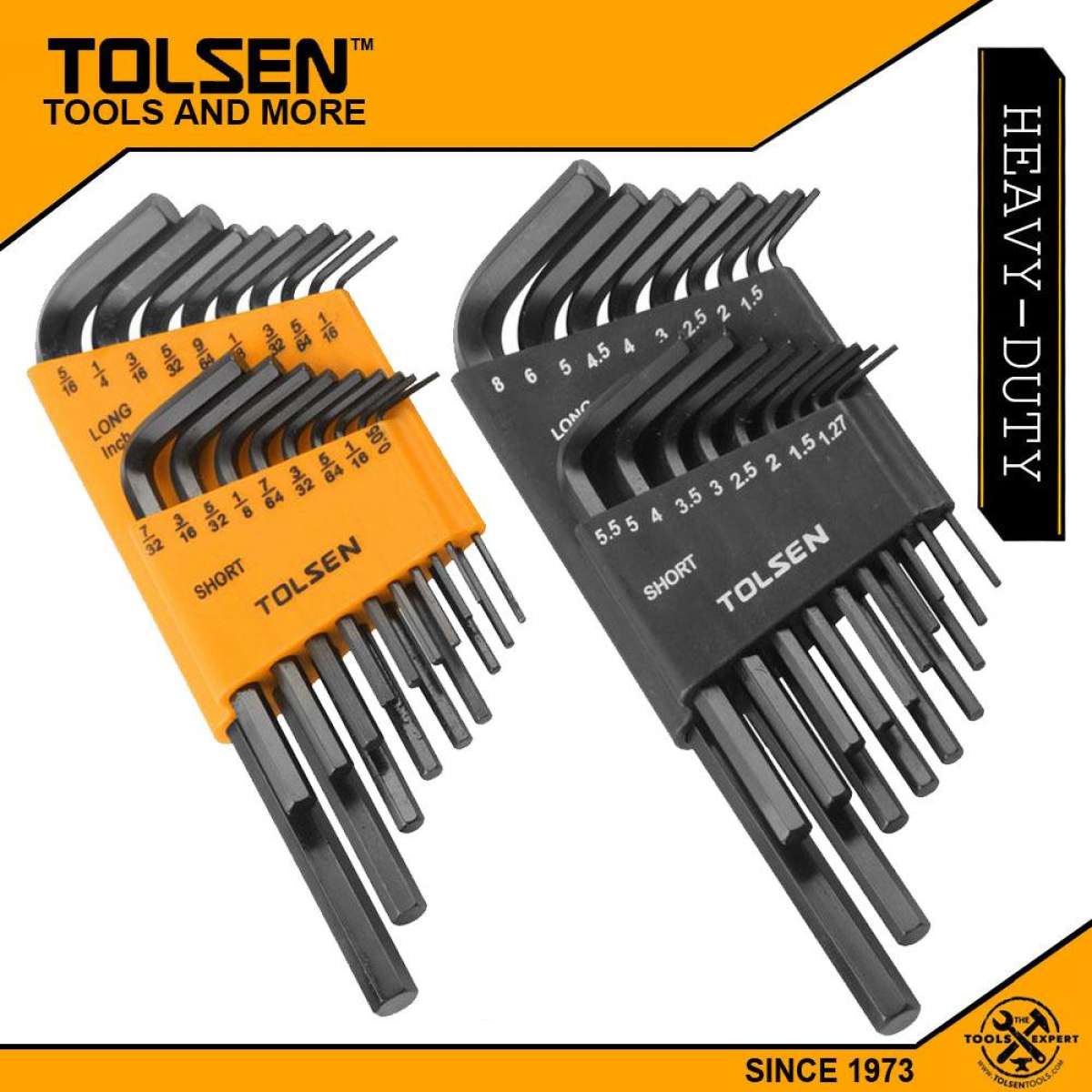 TOLSEN 36Pcs Allen Hex Key Set (Inches & Metric) Black Finish Model: 20094_img_1