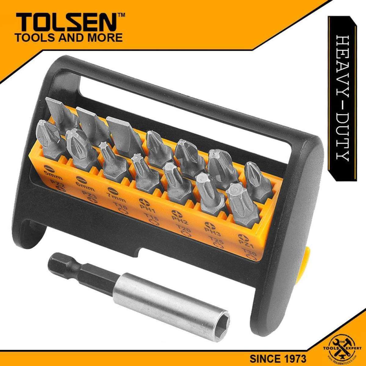 TOLSEN 15pcs Magnetic Screwdriver Bit Set Model 20365_img_1