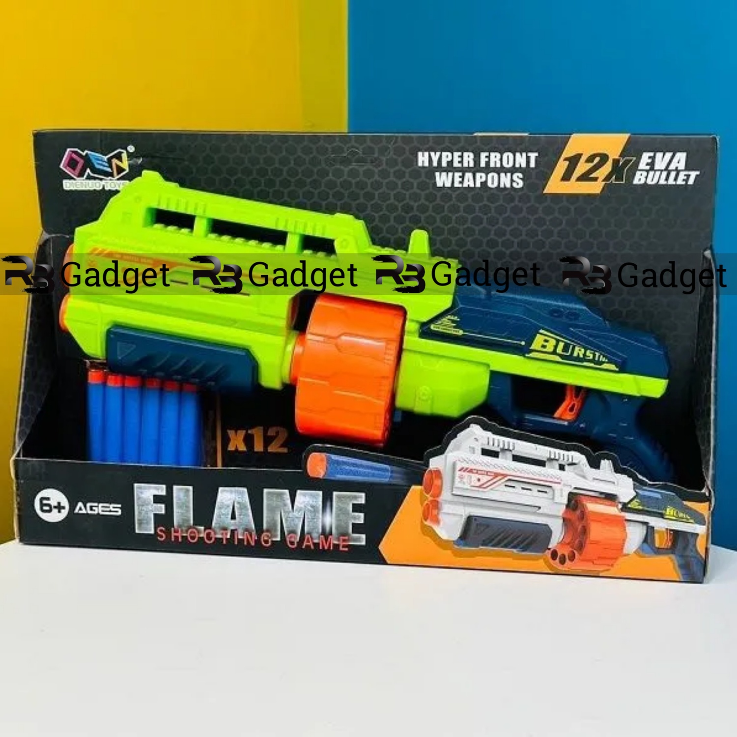 Flame Shooting Game Toy Gun With 12 Eva Soft Bullet_img_0