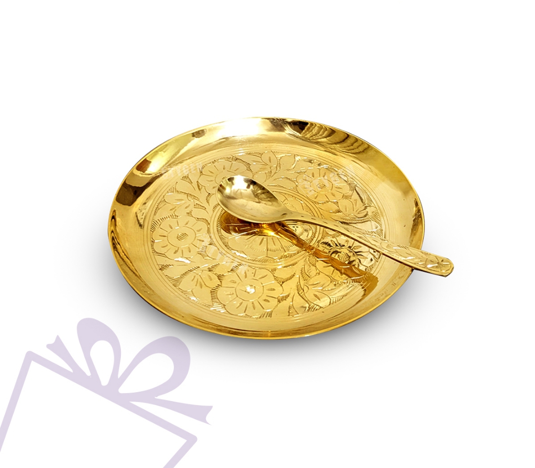 পিতলের বেবি প্লেট, সিঙ্গেল চামচের সেট