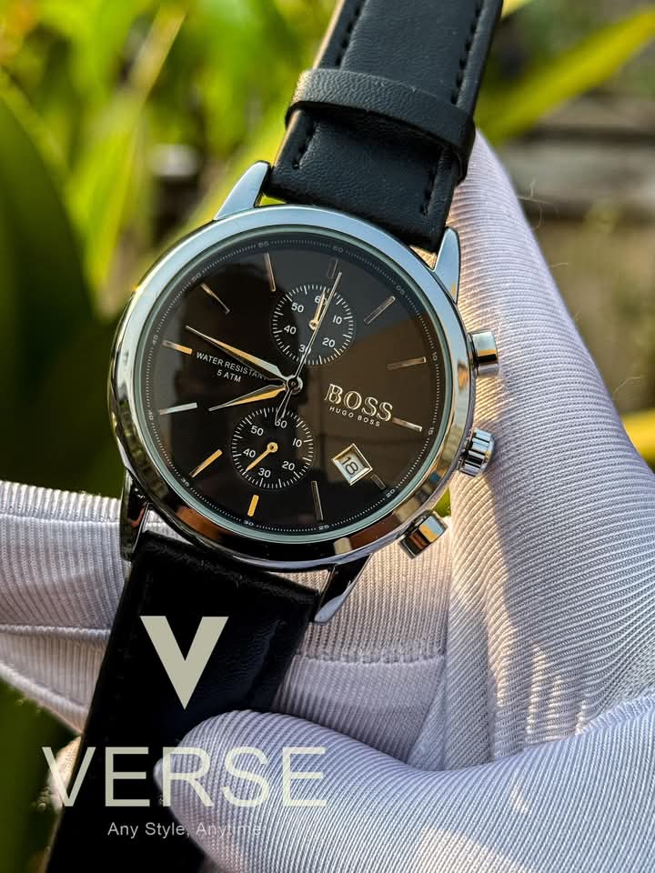 Boss belt two chrono black belt silver case