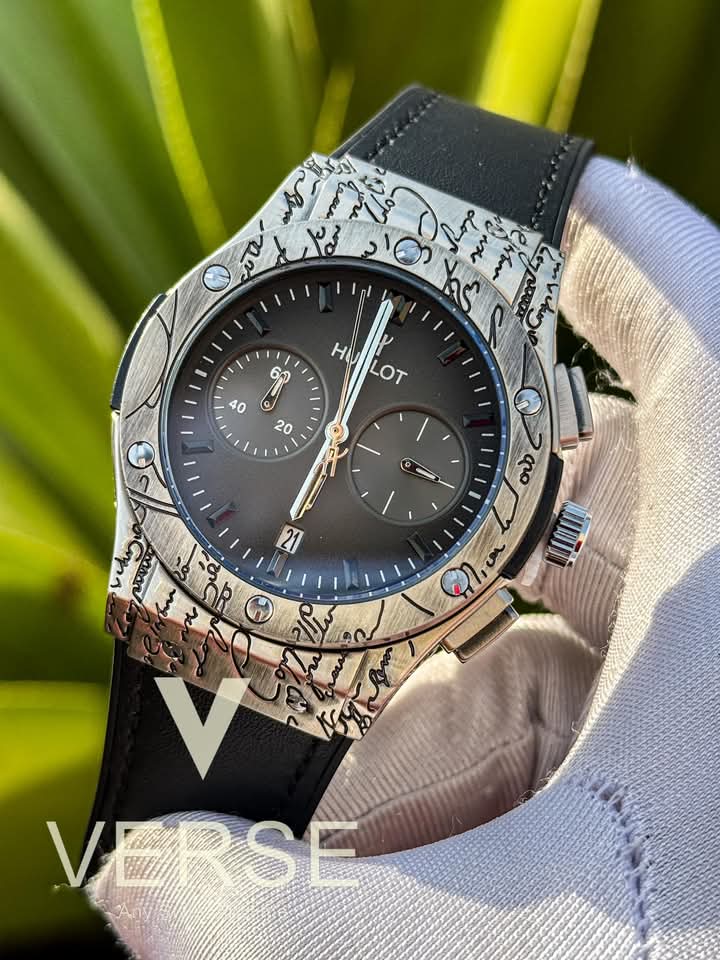 Hublot belt engraved silver case rubel