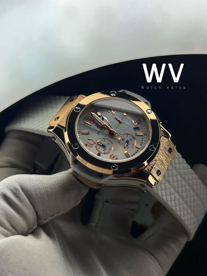 Hublot BB white belt gold case