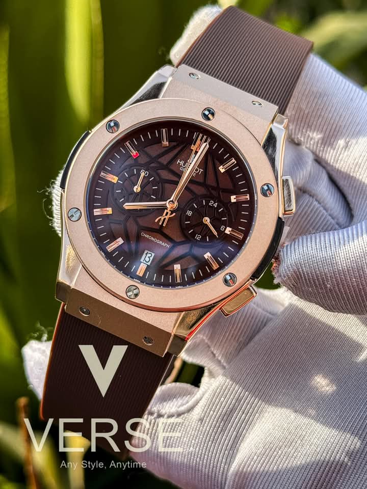 hublot belt spider brown dial rose gold case brown belt