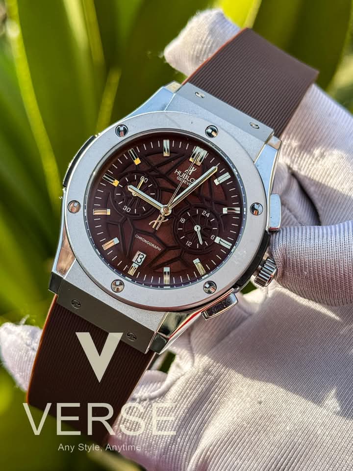 hublot belt spider brown dial silver case brown belt