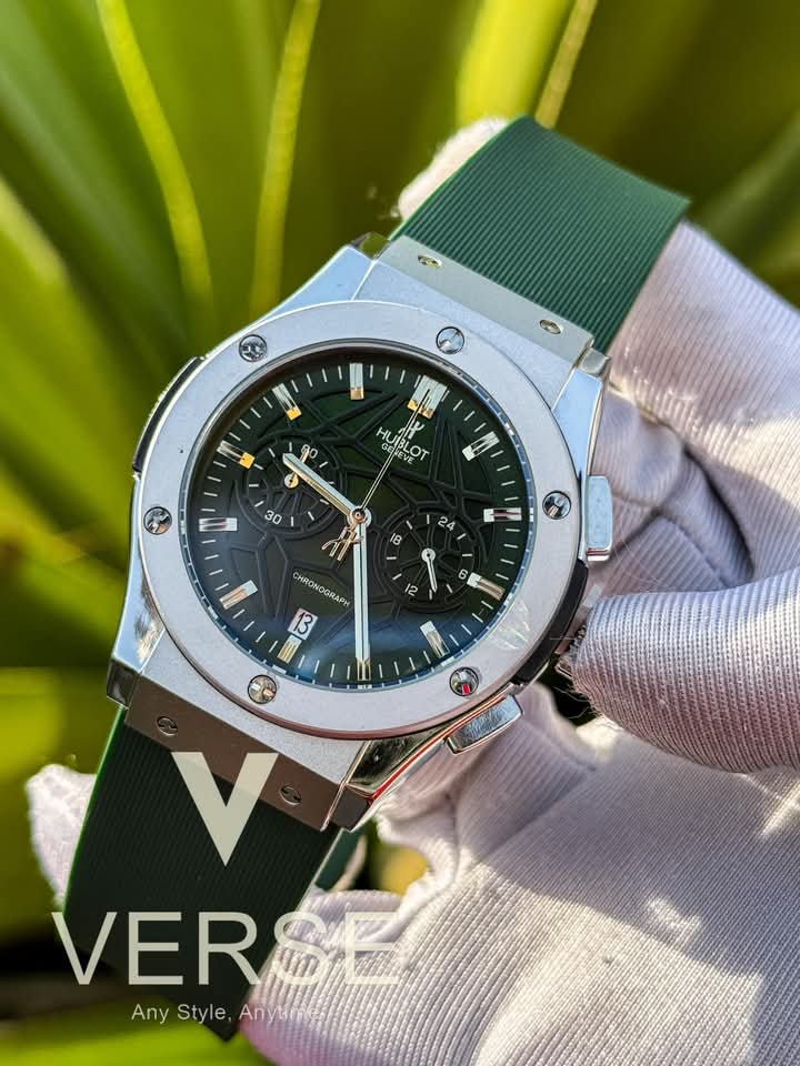 hublot belt spider green dial silver case green belt