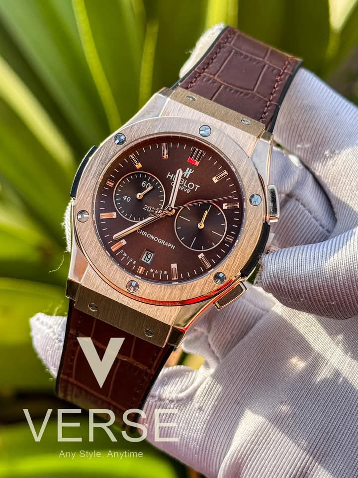 hublot classic fusion rosegold case brown dial brown belt