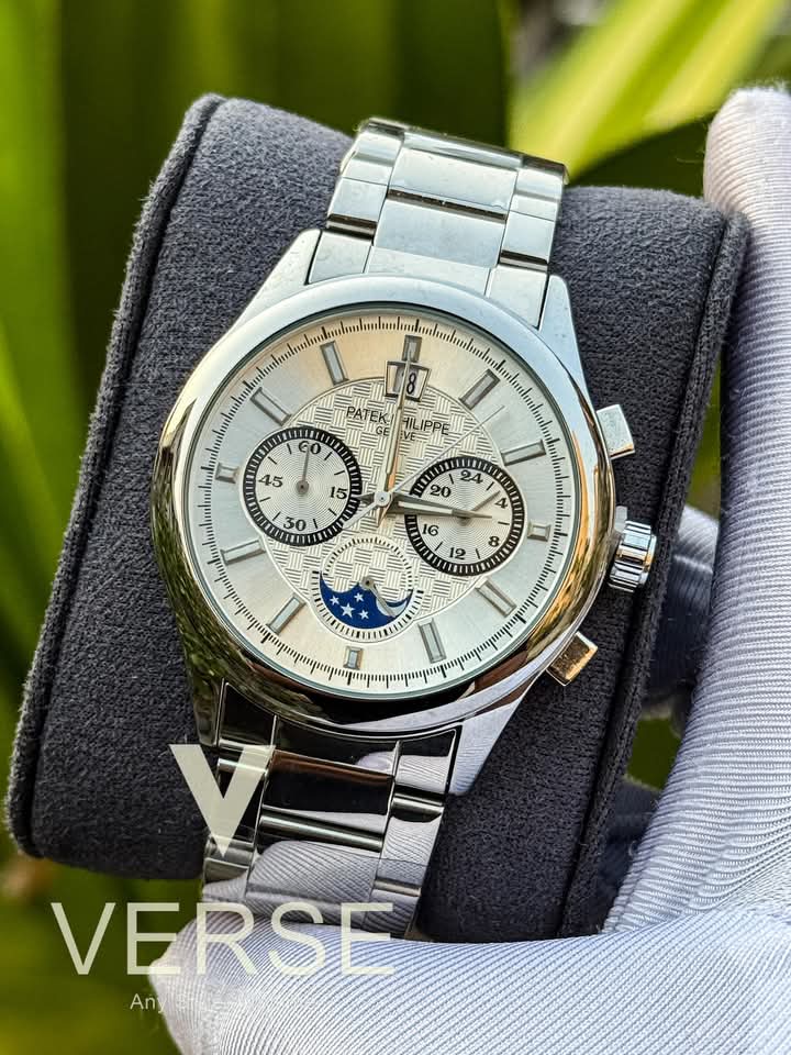 Patek chrono chain simple white dial