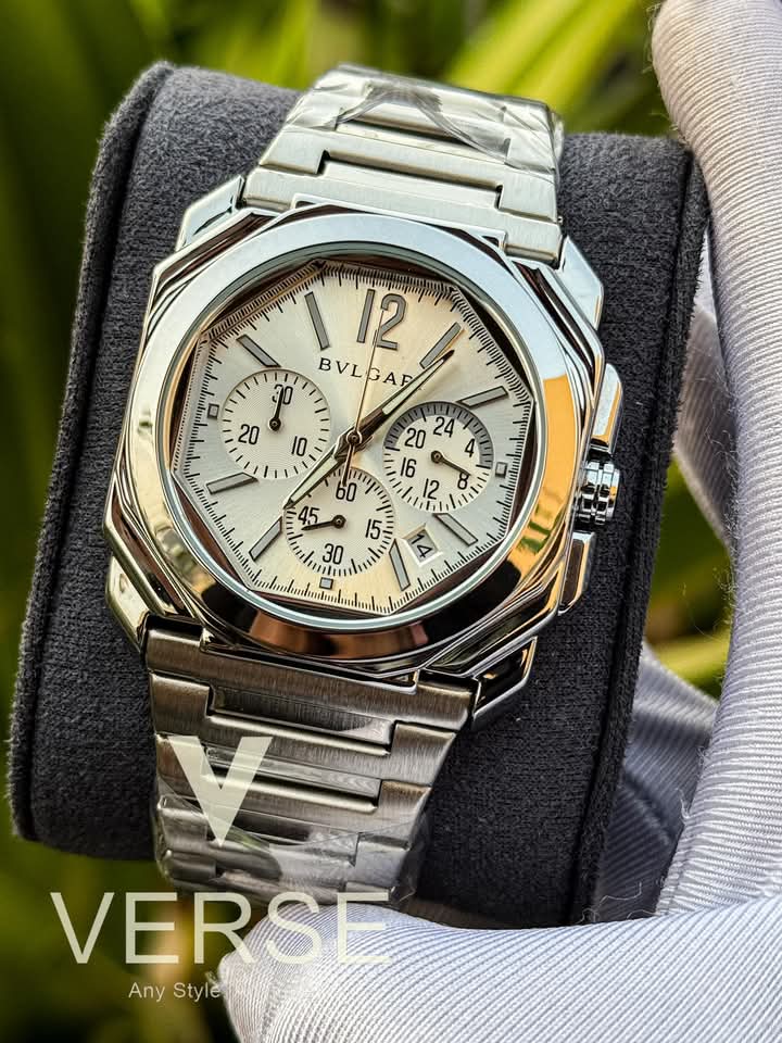 Bvlgari chrono glossy white dial