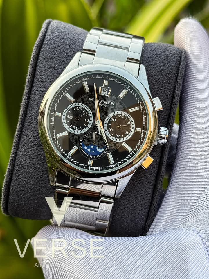 Patek chrono chain simple black dial