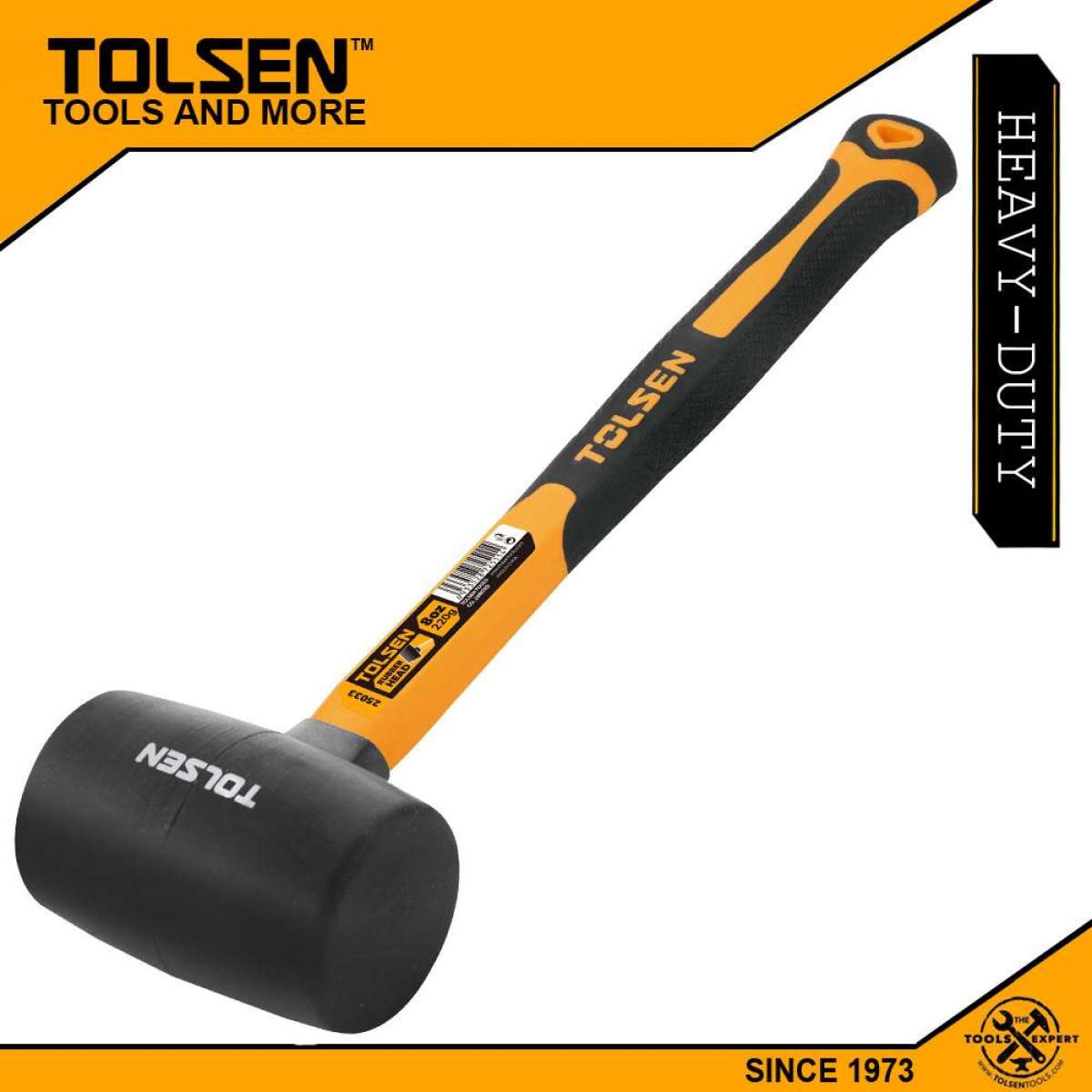 TOLSEN Rubber Mallet (675gm / 24oz) Fiberglass Handle Model 25037