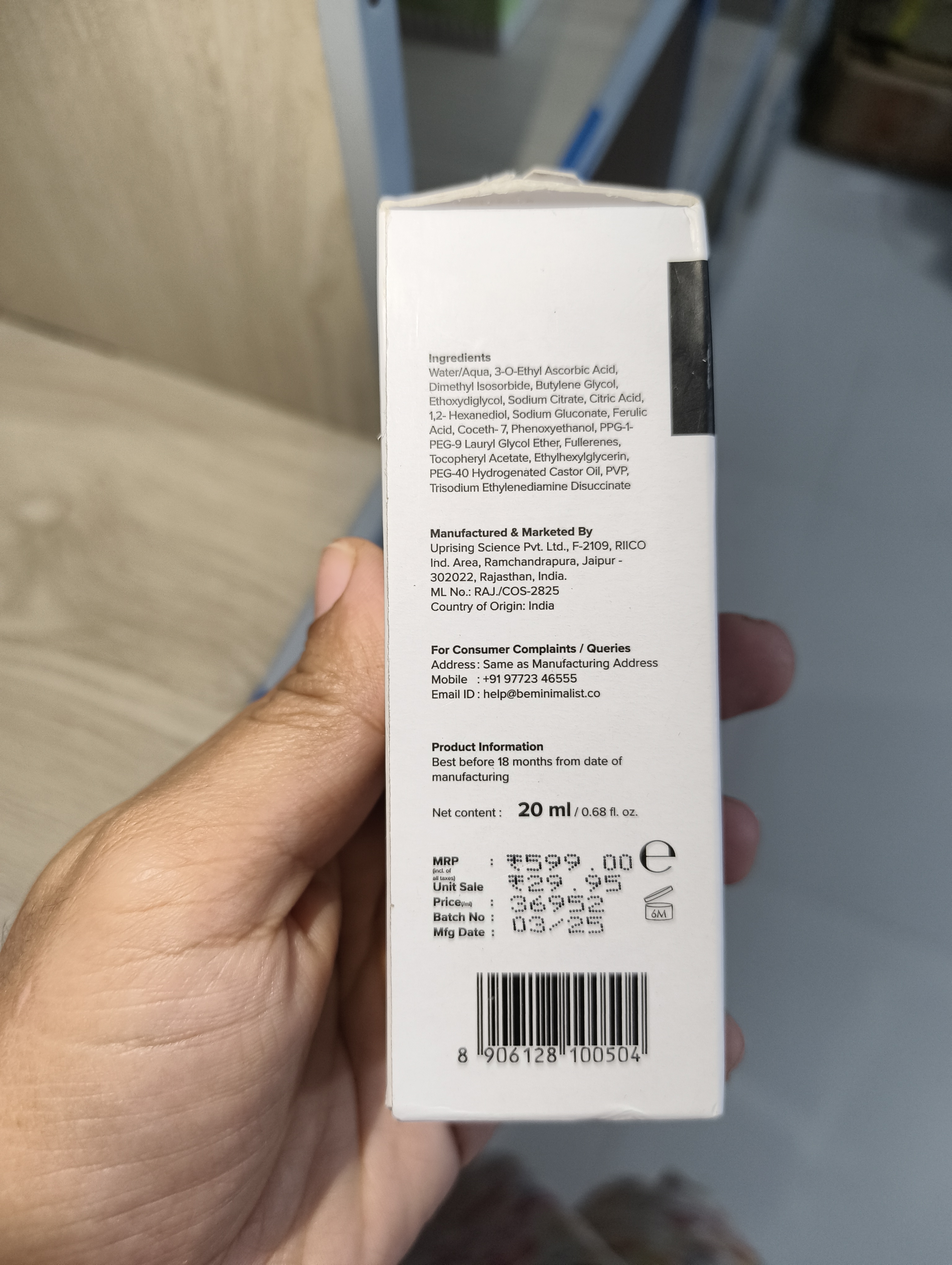 Minimalist Vitamin C + E + Ferulic 16% Face Serum 20ml_img_1